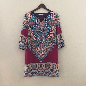 Bohemian print Dress size Medium